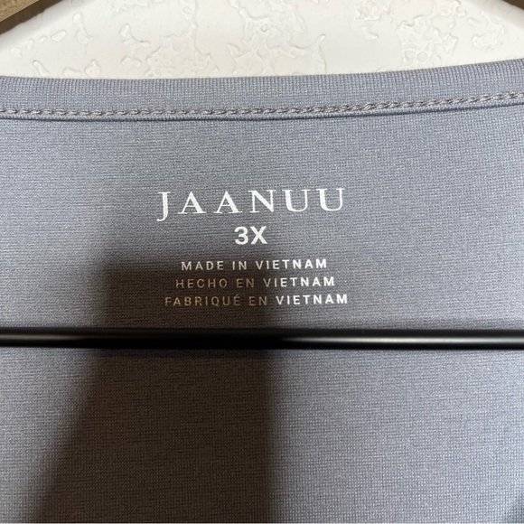 Jaanuu Women Scrub Top 3X Side‎ Zipper Pockets Jersey Knit Stretch Gray Short - Picture 3 of 9